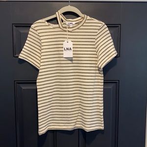 LNA metallic striped tshirt